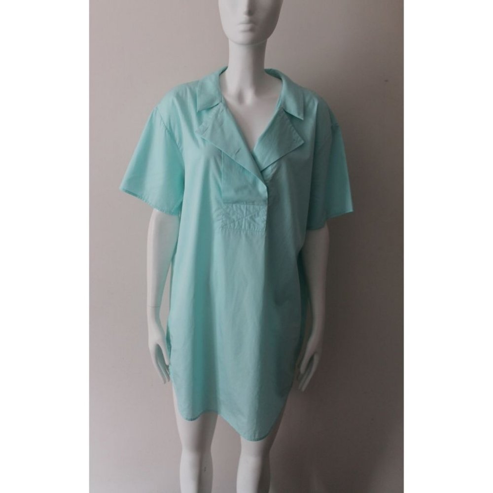 MM6 Maison Margiela Lapel Collared Shift Dress Size 44 Light Blue